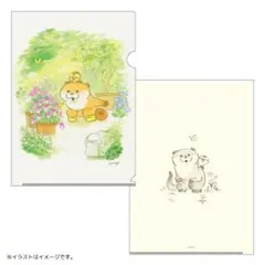 新品 可愛い嘘のカワウソ マットなクリアファイル(春の庭へ)