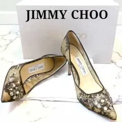 【美品】Jimmy choo ハイヒール レース ビジュー パンプス 35のサムネイル