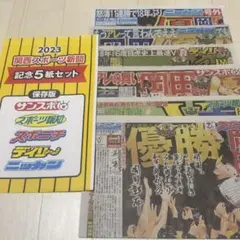 阪神タイガース 優勝 スポーツ新聞 5紙セット 号外おまけ付きのサムネイル