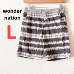 wonder nationタイダイ風グレーショートパンツ L（10-12）