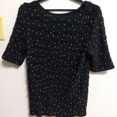 NATURAL BEAUTY BASIC 黒　ドット 半袖 トップス