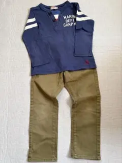 ミキハウス 長袖ロンT パンツ セット 100cm