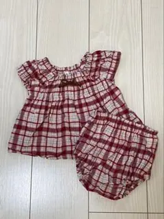 ベビー服 セットアップ 90cm チェック柄