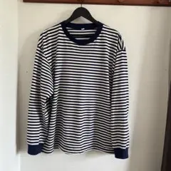 ユニクロ ウォッシュコットンボーダークルーネック Tシャツのサムネイル