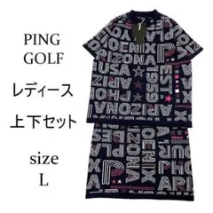 新品 PING ピン ゴルフ 上下セット ニットジャカード ピンク L - メルカリ