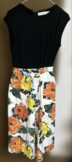 ラグナムーン　オールインワン　花柄　フラワー　ワイドパンツ