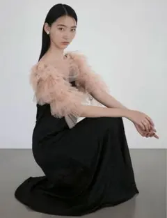 ティアードフリルチュールボレロワンピースドレス結婚式パーティー成人式二次会デート