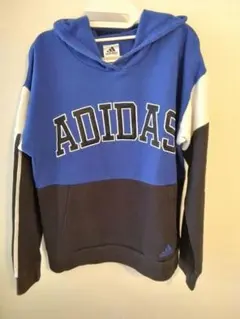 adidas フード付きパーカー 青/黒/白