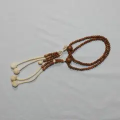 日蓮宗 数珠 男性用 美しい光沢 木製 仏具 法要 ビィンテ－ジ品