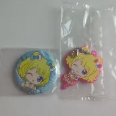 アイカツ！×プリパラ 南みれぃ カプセルラバーマスコット＆缶バッジ　2個セット