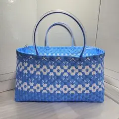 suma様専用 PPバンド プラかごバッグ Mサイズ アイボリー×グレー