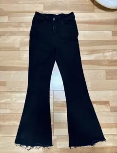 GRL ストレッチフレアデニムパンツ ブラック S