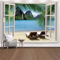 ビーチ風景タペストリー