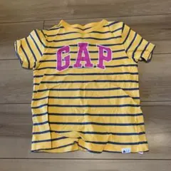 ベビーギャップ　ボーダー　ロゴ　半袖Tシャツ　黄色　110cm 男の子