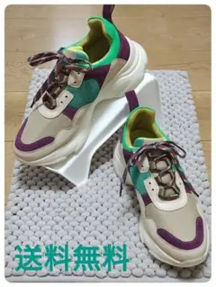 【美品】MANA ダッドスニーカー厚底メッシュカラフル40のサムネイル