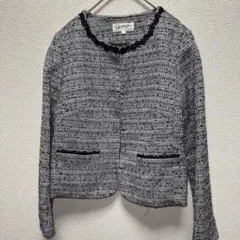 Dessin ノーカラージャケット ブラック・ホワイト