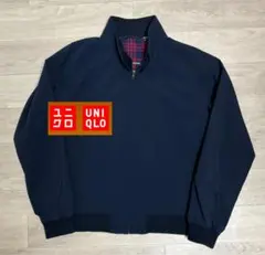UNIQLO ユニクロ スイングトップブルゾン チェック裏地 ネイビー　L