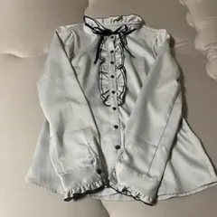 kgarconグレー フリル付き長袖シャツ L