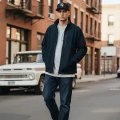 USA古着EddieBauerナイロンジャケット裏レーヨンブロークコアブラックL