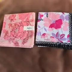INED 花柄ハンカチ 2枚セット