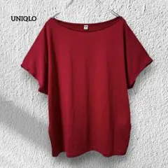 ユニクロ【M】Tシャツ カットソー テロテロ ショッキングピンク 無地