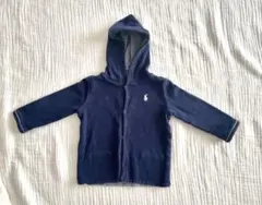 ラルフローレン 12M 80cm リバーシブル ネイビー フード付きカーディガン