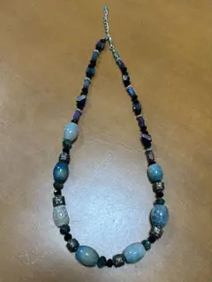 アンティーク調 ネックレス ブルー
