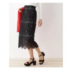 OZOC　レース スカート チェック