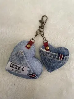 リメイクデニム☆ハートキーホルダー