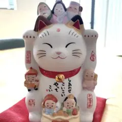 ★大開運★しあわせこいこいやってこい　招き猫に乗る七福神さま　Mサイズ