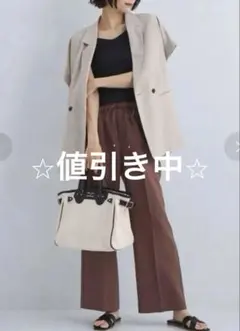 【結論シリーズ】ニーハイフレアパンツ34 MD.BROWN 新品未使用