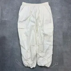 カーゴパンツ パラシュートパンツ ナイロン ドローコード 古着 ストリート L