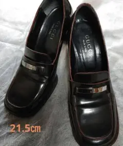 【GUCCI】グッチ ローファー パンプス レザー ブラック 34 1/2