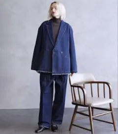 【新品】JUNRED フリンジ デニム セットアップ ジャケット ワイドパンツ