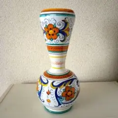 イタリア製 マヨルカ焼き 花瓶 マヨリカ陶器 フラワーベース - メルカリ