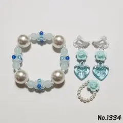 No.1334 キッズアクセサリー ブレスレット指輪イヤリングハンドメイド子供用