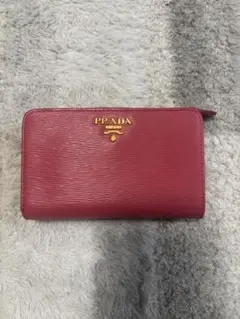 美品✨ プラダ 長財布 サフィアーノ ラウンドファスナー ピンク