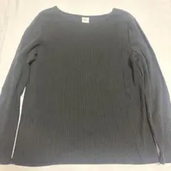 Elura リブカットソー 長袖 ブラック