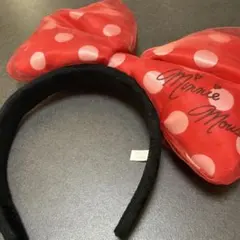 ディズニー ミニーマウス リボン　カチューシャ　 赤水玉