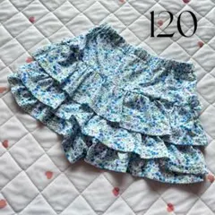 西松屋　スカート風　フリル付き　花柄　ハーフパンツ 120 リボン