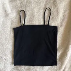 ブラックリブ編みキャミソール