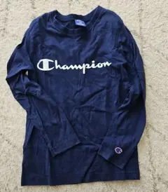 Champion ネイビー ロゴ長袖Tシャツ　140
