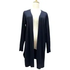 美品 アンタイトル ロング カーディガン M ネイビー コットン 羽織 洗える