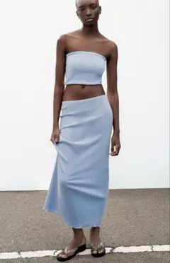 ZARA テクスチャーミディ丈スカート & トップス　Sサイズのサムネイル