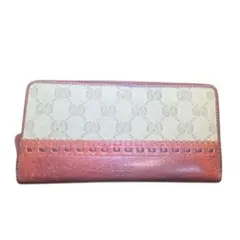 GUCCI グッチ 長財布 GGキャンバス レザー ラウンドファスナー