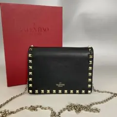 VALENTINO 極美品 ロックスタッズ レザー ショルダーバッグ スモールのサムネイル