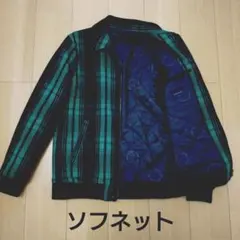 【美品】SOPHNET　ソフネット　グリーンチェックブルゾン　日本製　Мサイズ