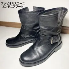 【ファビオルスコーニ】ショートエンジニアブーツ/ベルト/ブラック/37