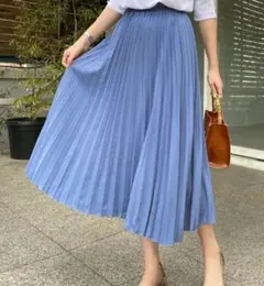 DHOLIC　シフォンプリーツスカート　ライトブルー