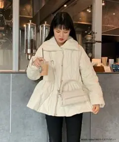 アイボリー キルティングジャケット フリーサイズ